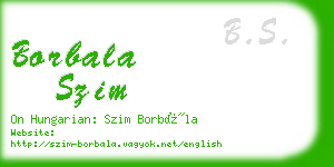 borbala szim business card